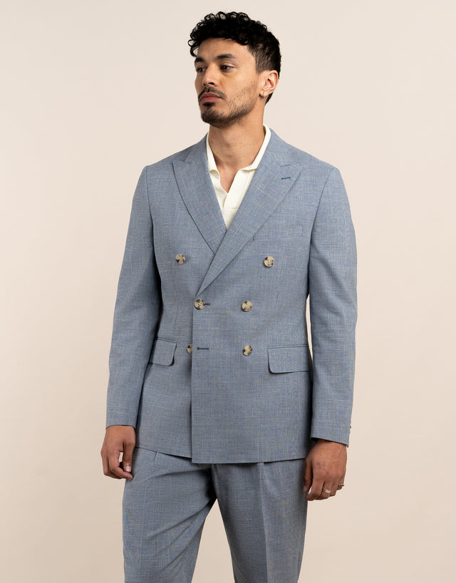 Whetu Light Blue Houndstooth Blazer