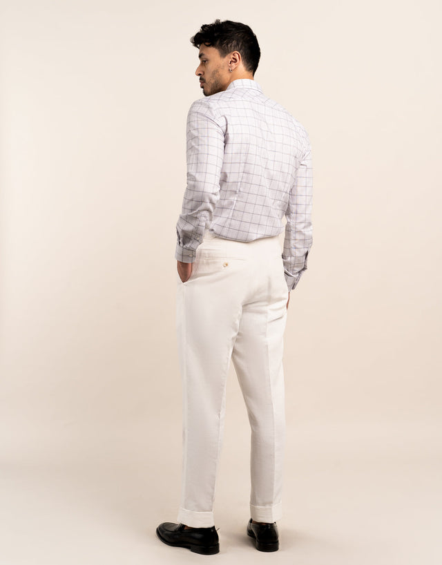 Evans White Linen-Cotton Trouser