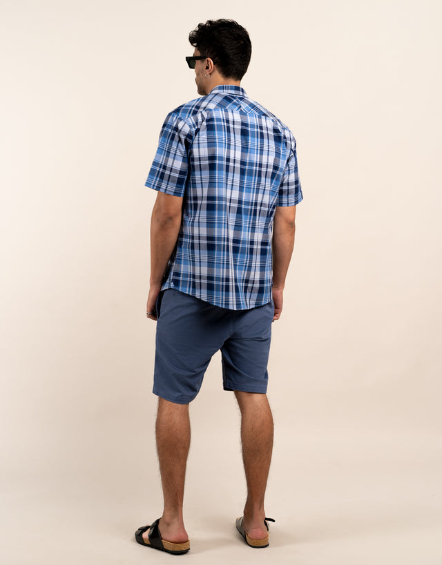 Sumner Blue Textured Shorts