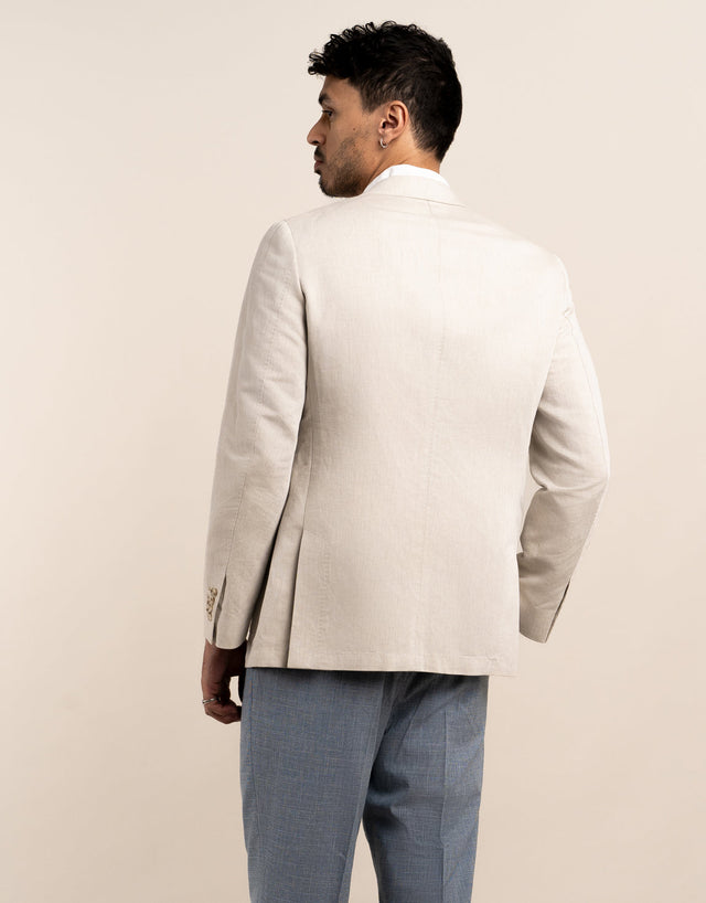 Malta Beige Linen-Cotton Blazer