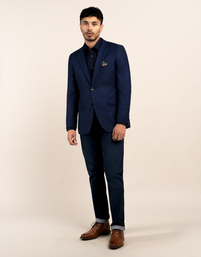 London Navy Plain Poplin Shirt