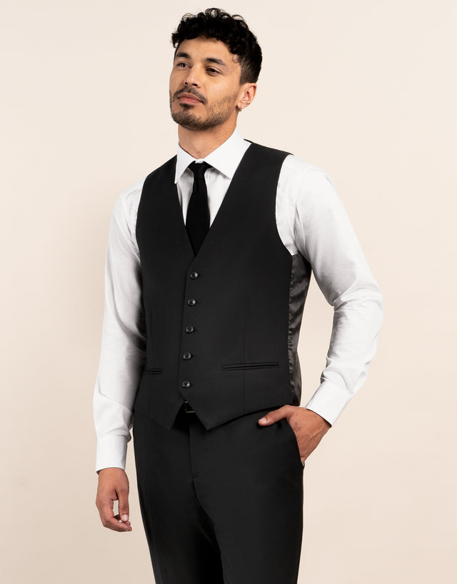 Churchill Jet Black Waistcoat