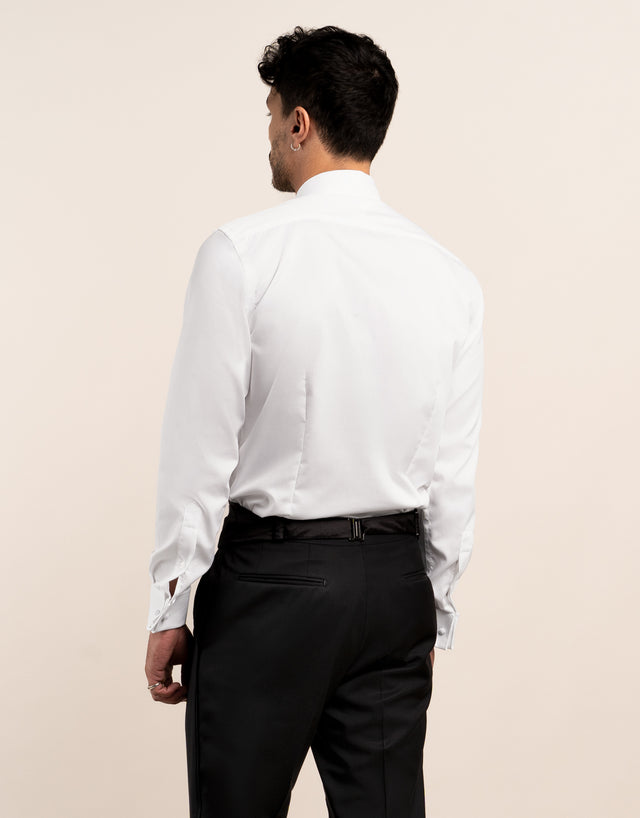 Avalon White Twill Formal Shirt with Marcella Bib and Cuffs