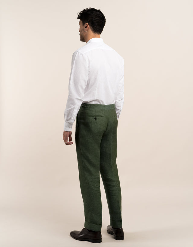 Evans Forest Green Linen Trouser