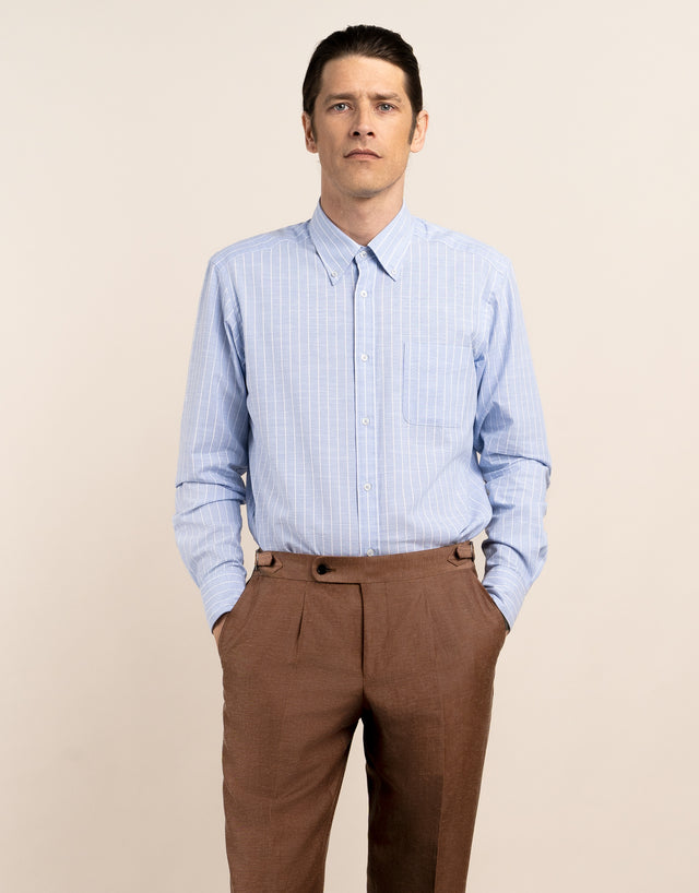 Ohope Light Blue Reverse Stripe Shirt