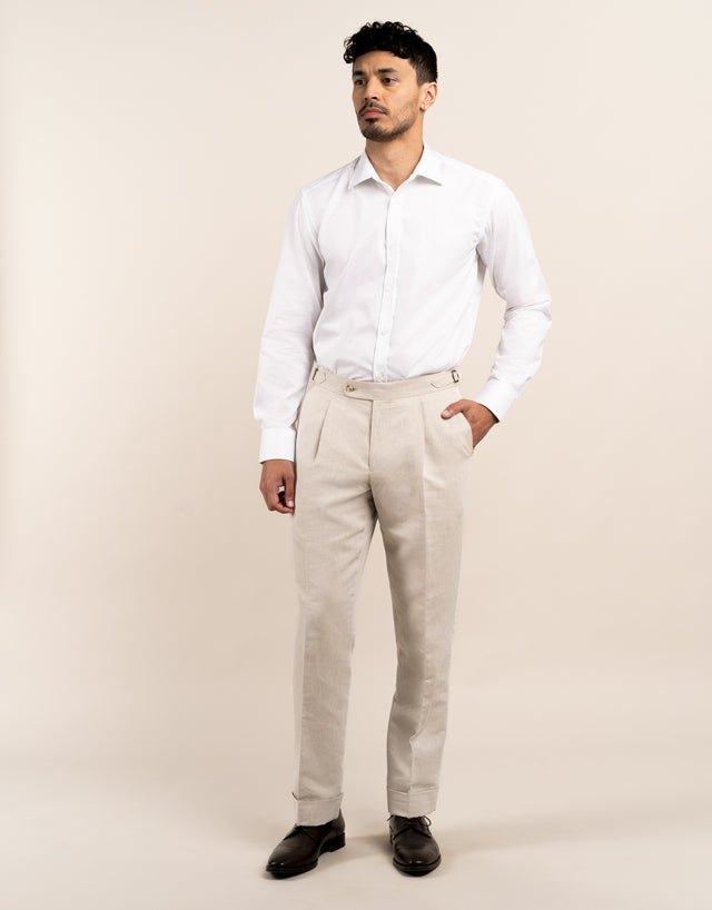 Malta Beige Linen Blend Suit