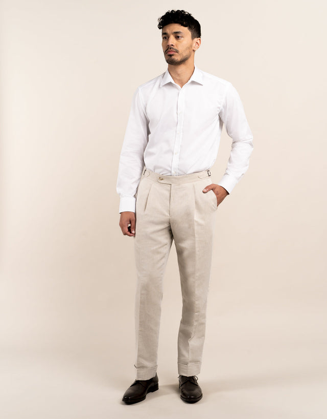 Malta Beige Linen Blend Suit