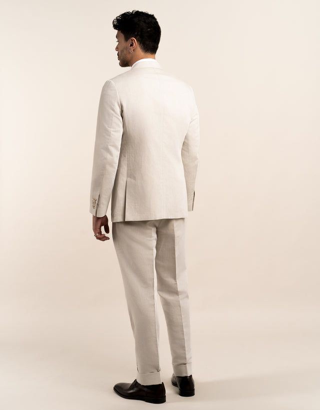 Malta Beige Linen Blend Suit