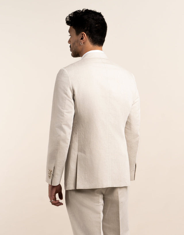 Malta Beige Linen-Cotton Blazer