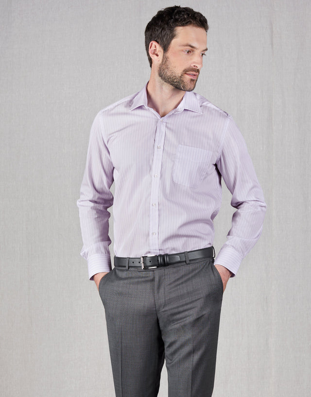 Sinatra Lilac Stripe Shirt