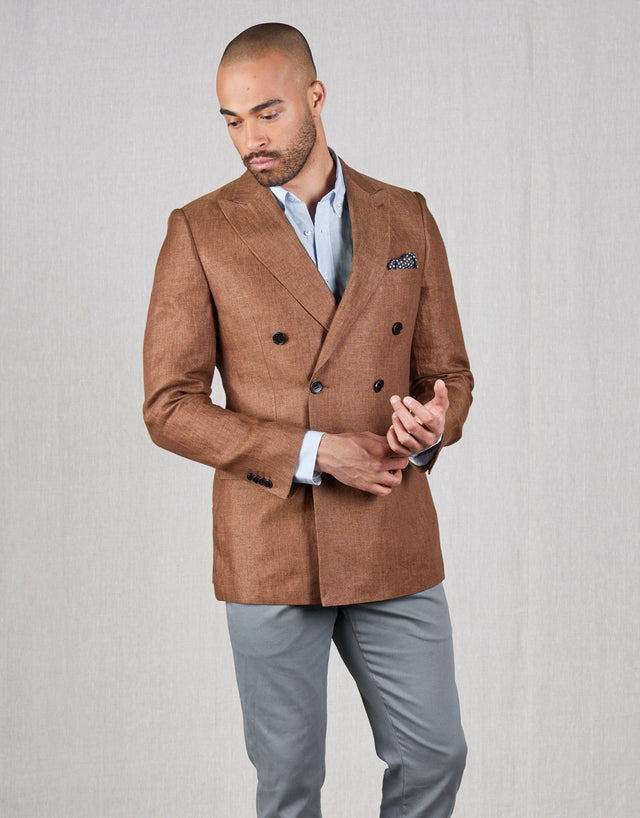 Whetu Tobacco Brown Linen Blazer