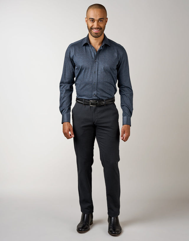 London Navy Dot Knitted Shirt