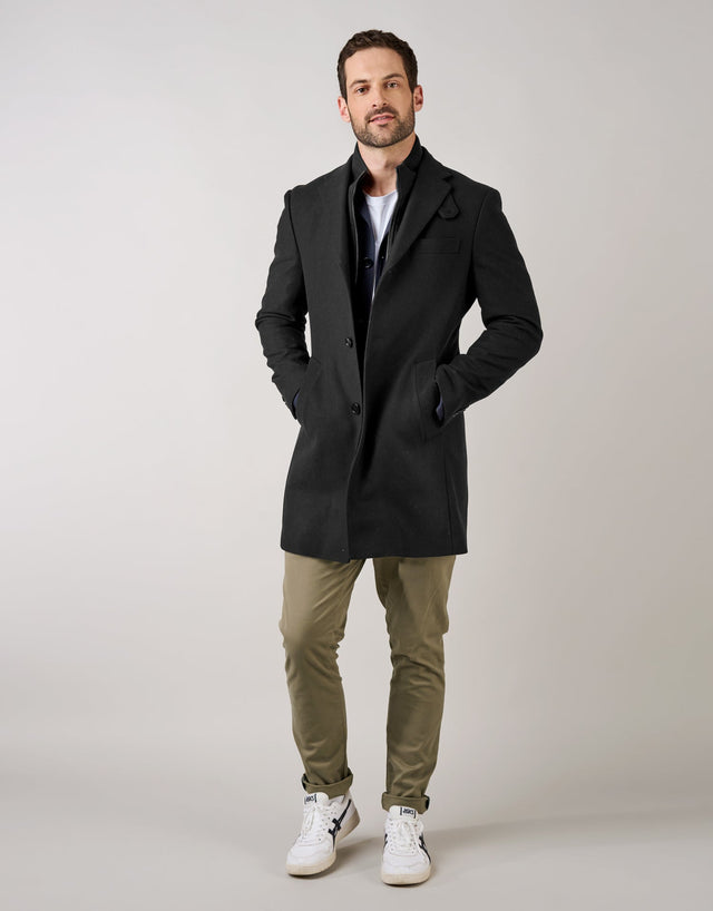 Compton Black Overcoat