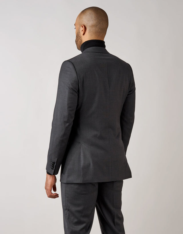 Cooper Charcoal Textured Check Suit
