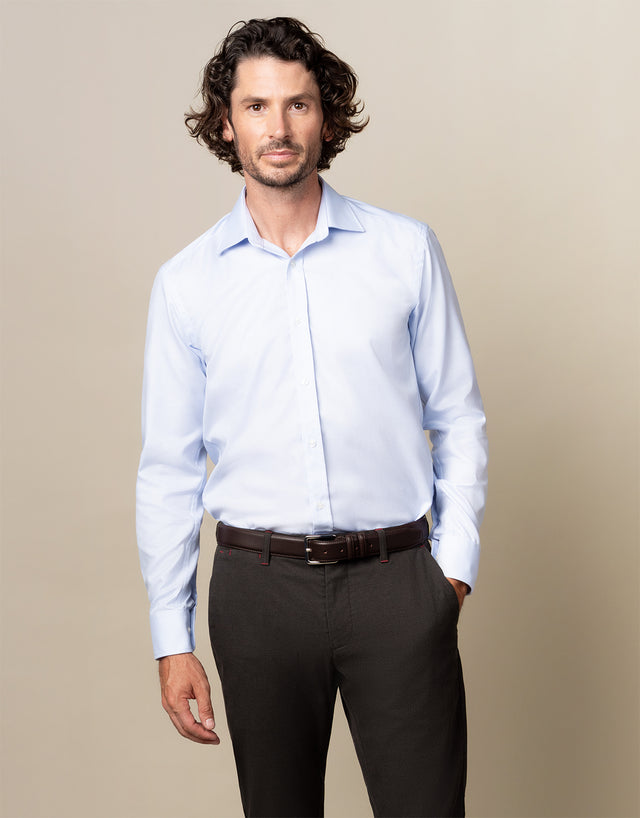 London Light Blue Textured Shirt