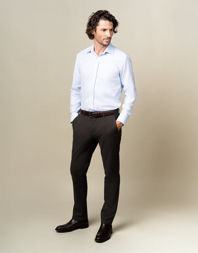 London Light Blue Textured Shirt