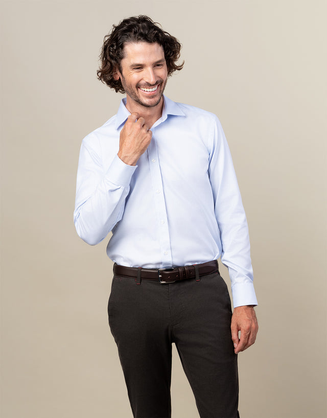 London Light Blue Textured Shirt
