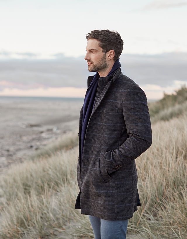 Compton Charcoal Check Overcoat