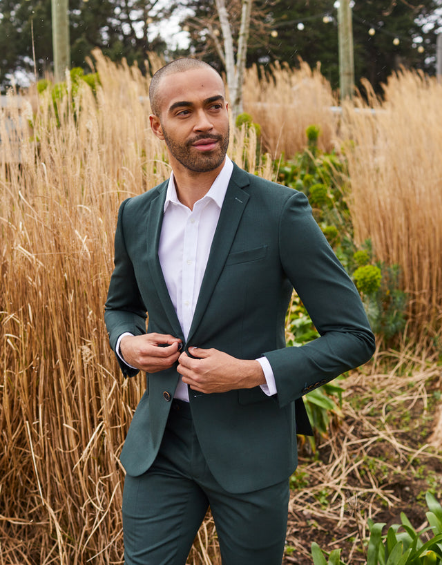 Fresh Dark Green Two Piece Suit