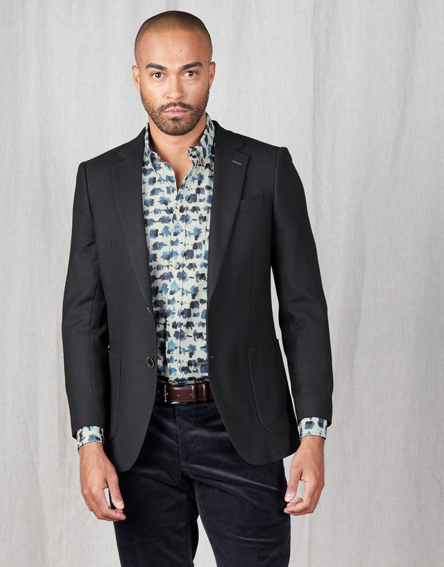 Batten Black Textured Blazer