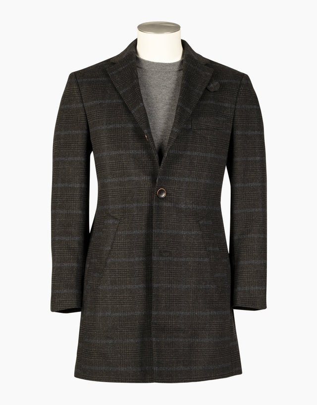 Compton Charcoal Check Overcoat