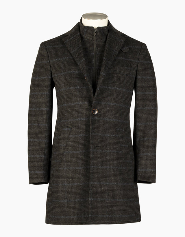 Compton Charcoal Check Overcoat