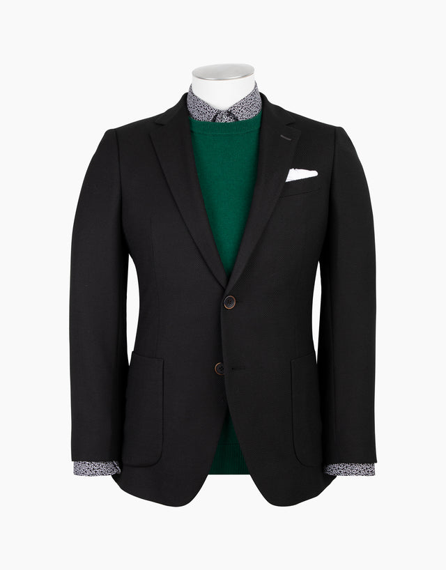 Batten Black Textured Blazer