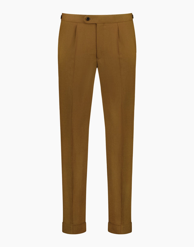 Evans Tobacco Linen Blend Twill Trouser