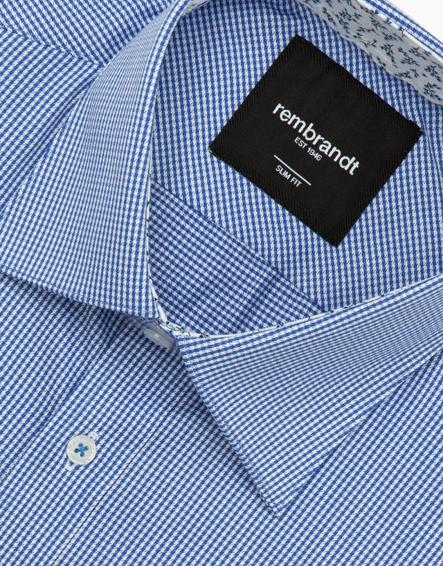 Barbican Blue Microdesign Smart Casual Shirt