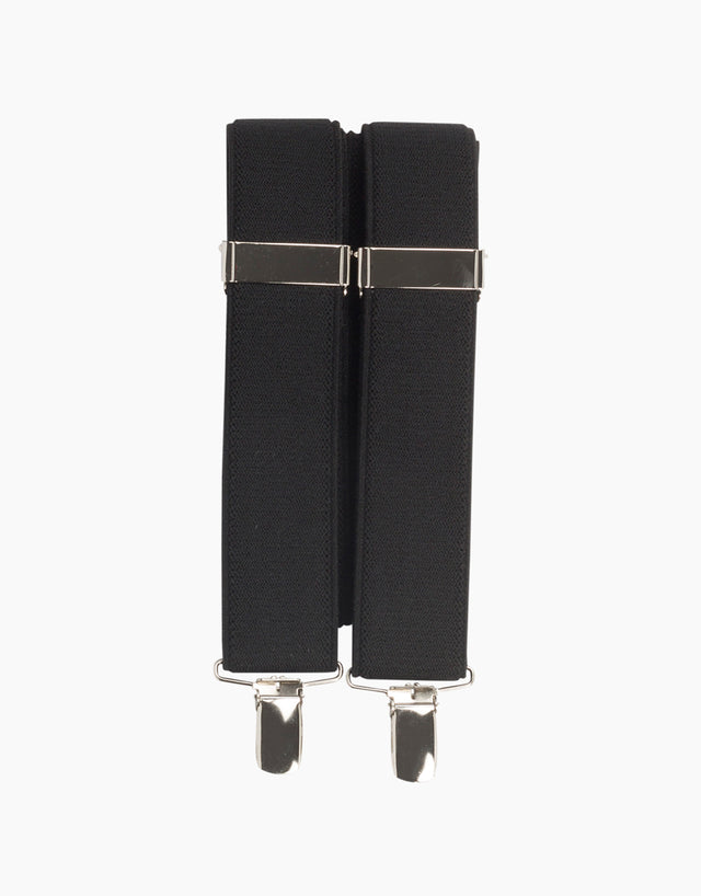 Y Back Black Suspender Clip Braces